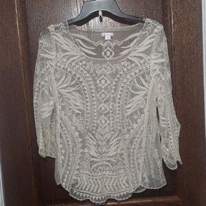 Elegant Cream Lace Top